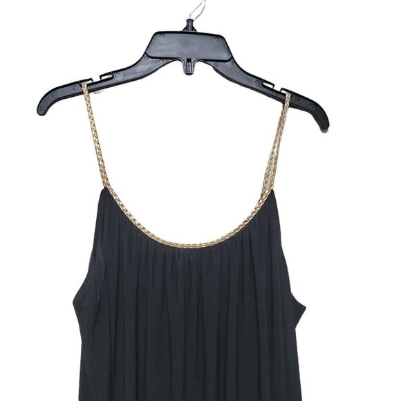 Tiana B. Black Maxi Dress with Gold Trim L - Picture 3 of 8